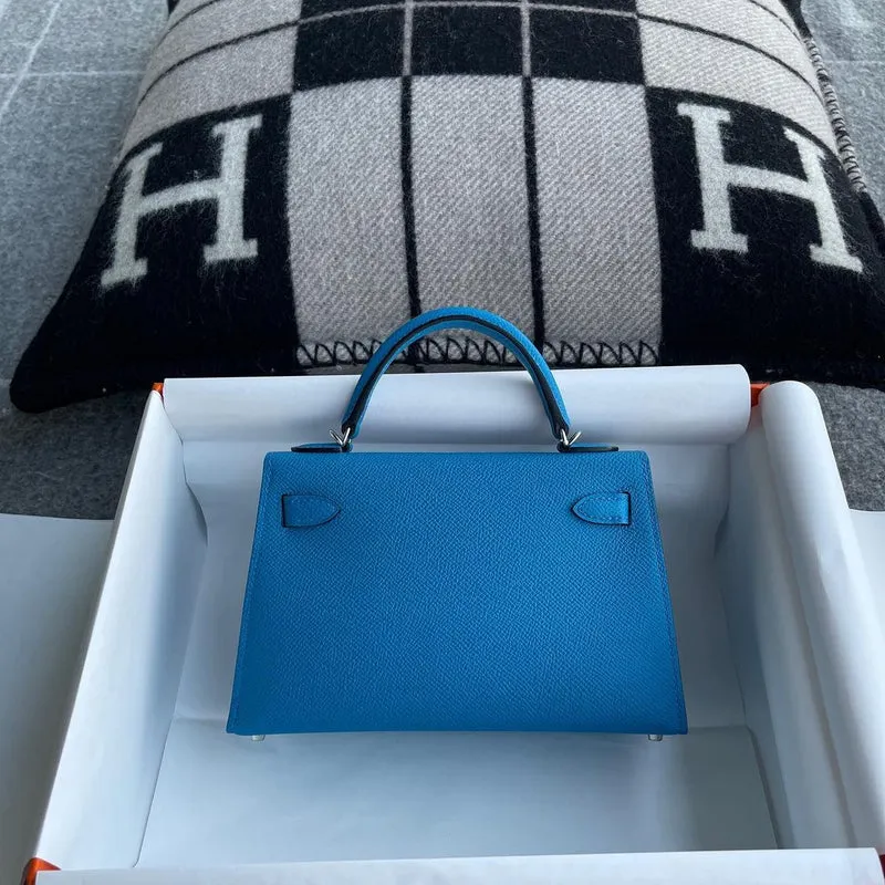 MINI KELLY II (20) EPSOM LEATHER BLEU ZANZIBAR WITH PALLADIUM HARDWARE (PHW) - 2