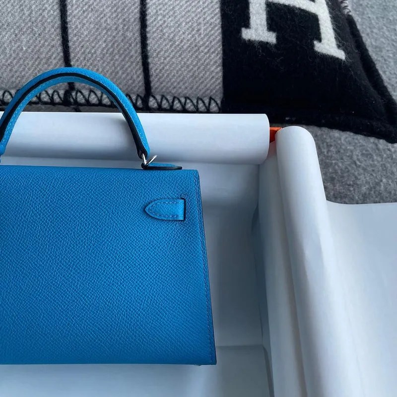 MINI KELLY II (20) EPSOM LEATHER BLEU ZANZIBAR WITH PALLADIUM HARDWARE (PHW) - 4
