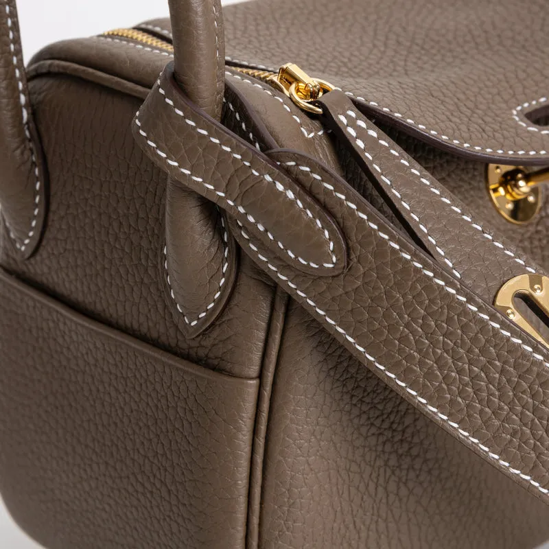 MINI LINDY 20 CLEMENCE LEATHER ETOUPE WITH GOLD HARDWARE (GHW) - 4