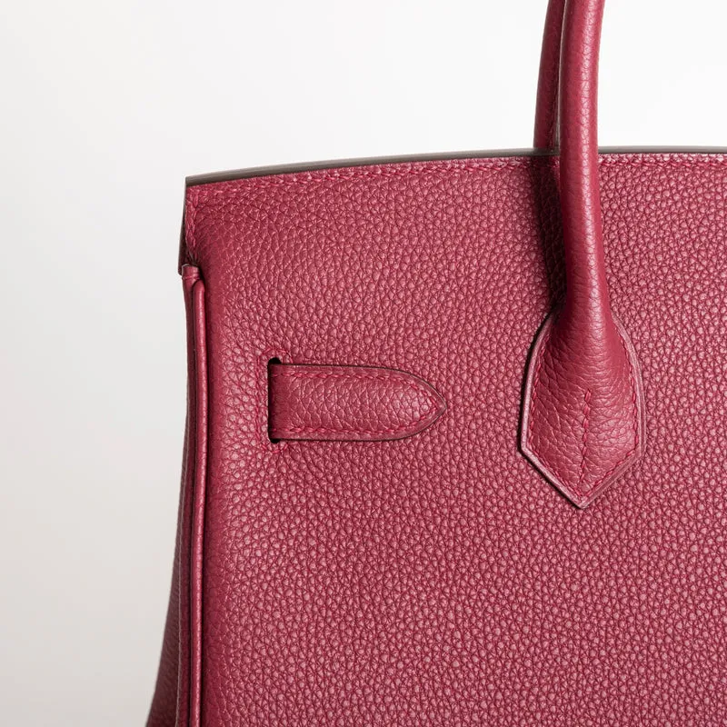BIRKIN 30 TOGO LEATHER ROUGE GRENAT WITH PALLADIUM HARDWARE (PHW) - 5