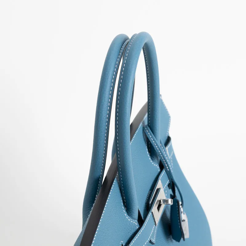 BIRKIN 30 TOGO LEATHER BLEU JEAN WITH PALLADIUM HARDWARE (PHW) - 4