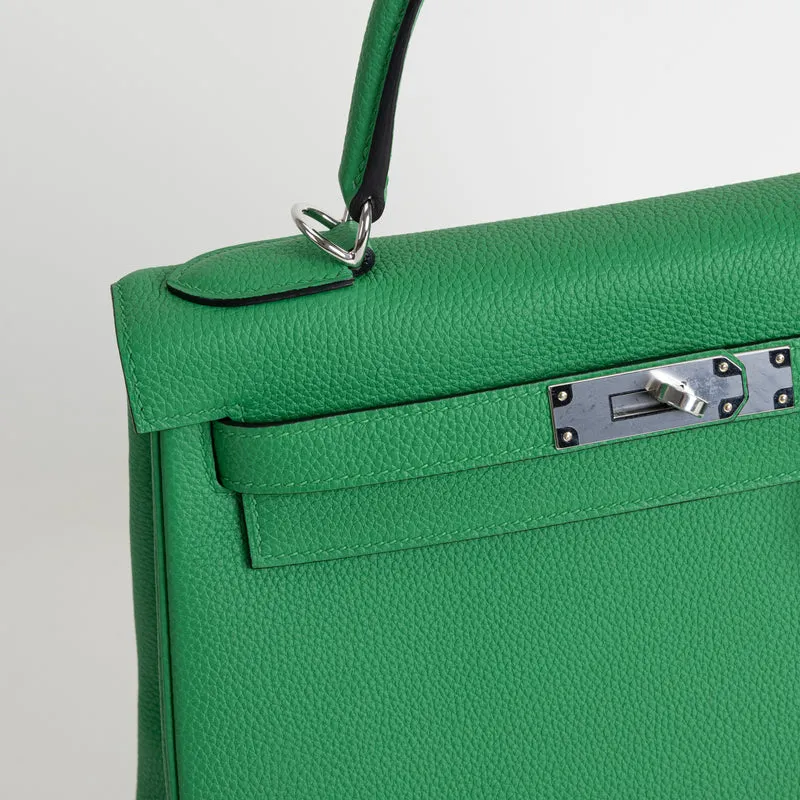 KELLY 28 TOGO LEATHER BAMBOO (GREEN) WITH PALLADIUM HARDWARE (PHW) - 5
