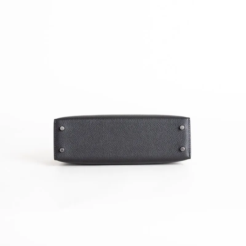 MINI KELLY II (20) EPSOM LEATHER NOIR (BLACK) WITH PALLADIUM HARDWARE (PHW) - 6