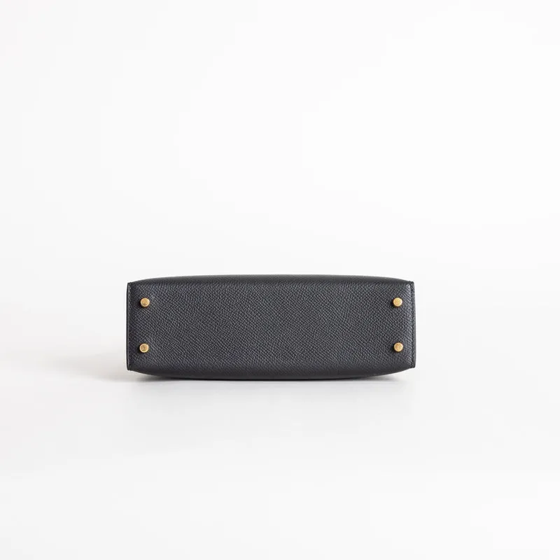 MINI KELLY II (20) EPSOM LEATHER NOIR (BLACK) WITH GOLD HARDWARE (GHW) - 6