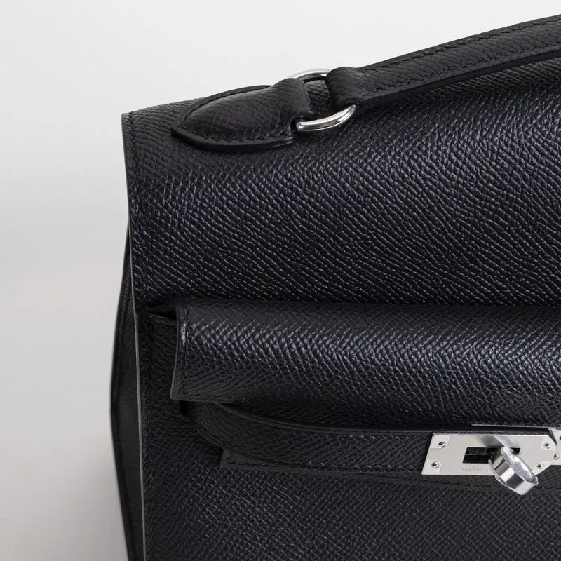 KELLY DESORDRE EPSOM LEATHER NOIR (BLACK) WITH PALLADIUM HARDWARE (PHW) - 4