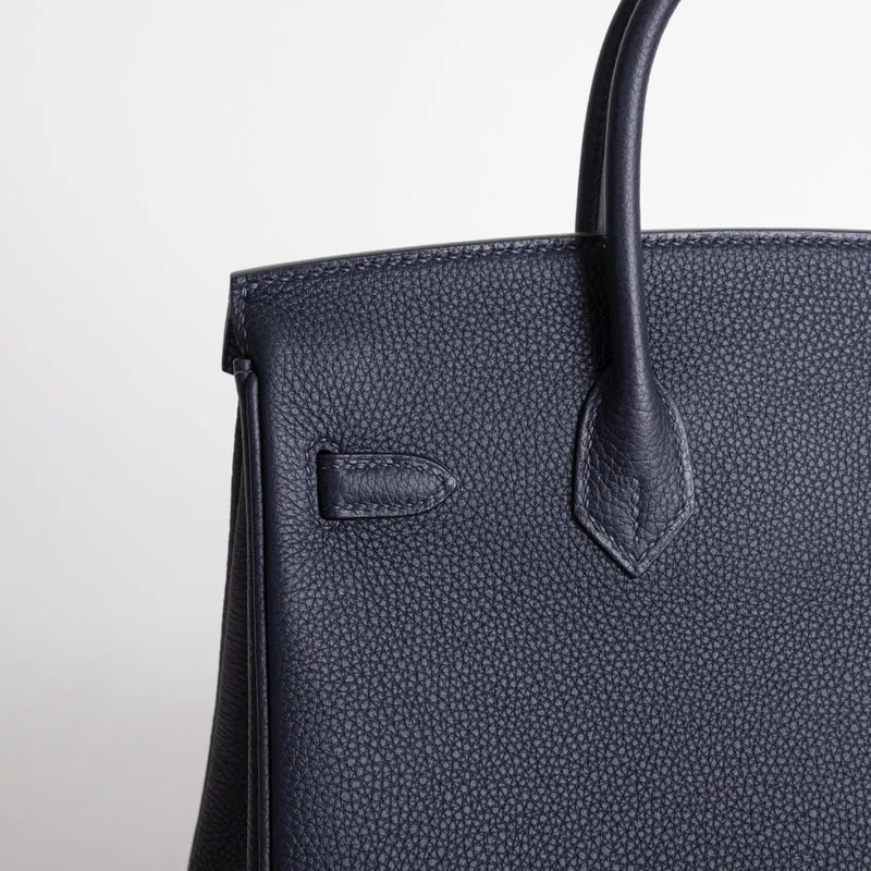 BIRKIN 25 TOGO LEATHER BLEU NUIT WITH PALLADIUM HARDWARE (PHW) - 5
