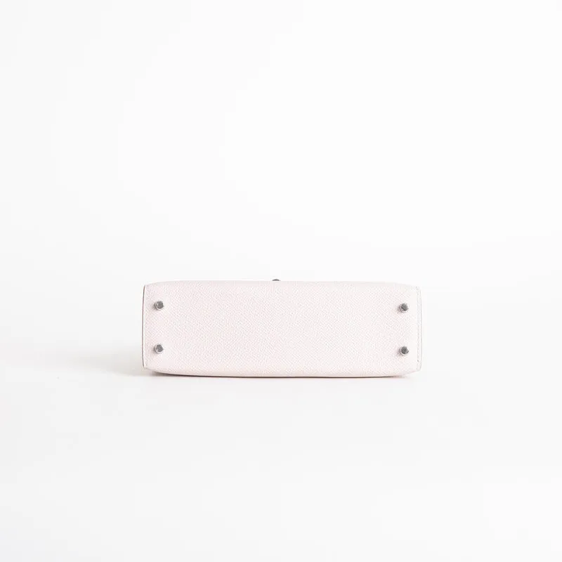 MINI KELLY II (20) EPSOM LEATHER MAUVE PALE WITH PALLADIUM HARDWARE (PHW) - 5