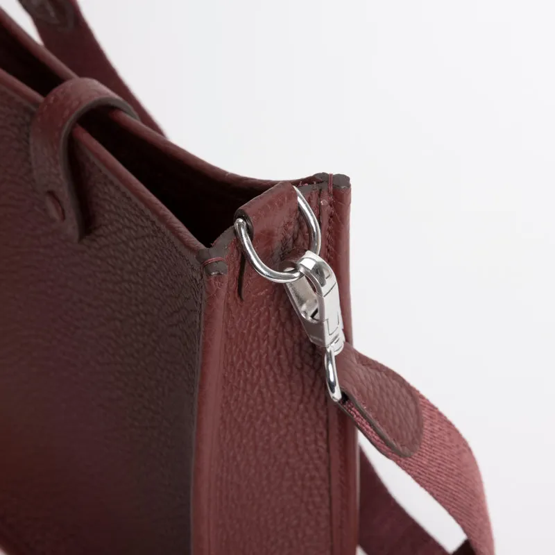 MINI EVELYNE (TPM) CLEMENCE LEATHER ROUGE H WITH PALLADIUM HARDWARE (PHW) - 4