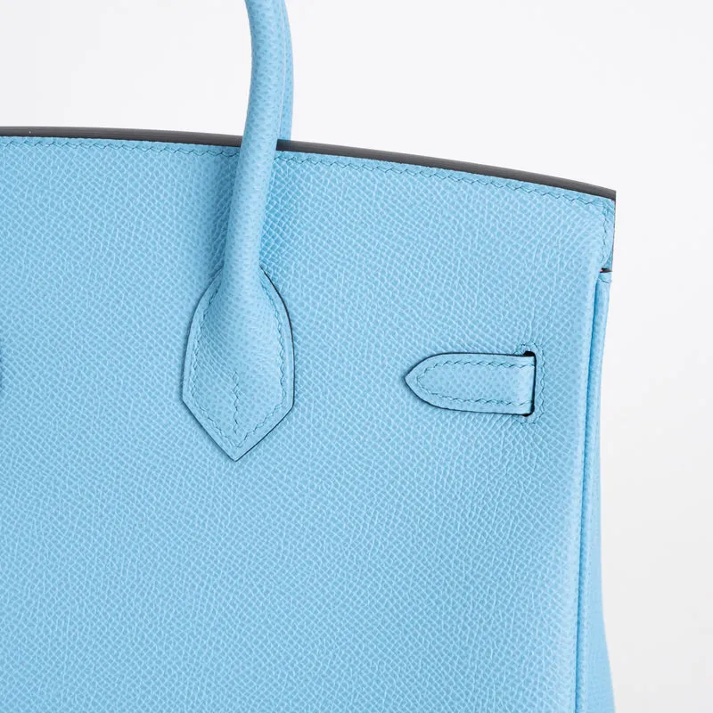 BIRKIN 25 EPSOM LEATHER CELESTE WITH PALLADIUM HARDWARE (PHW) - 5