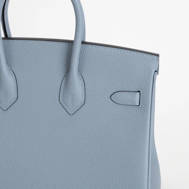 BIRKIN 25 TOGO LEATHER BLEU LIN WITH PALLADIUM HARDWARE (PHW) - 6