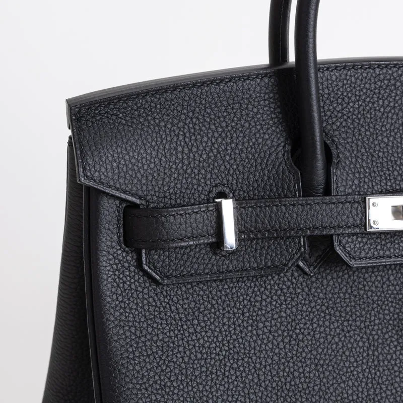 BIRKIN 25 TOGO LEATHER NOIR (BLACK) WITH PALLADIUM HARDWARE (PHW) - 5