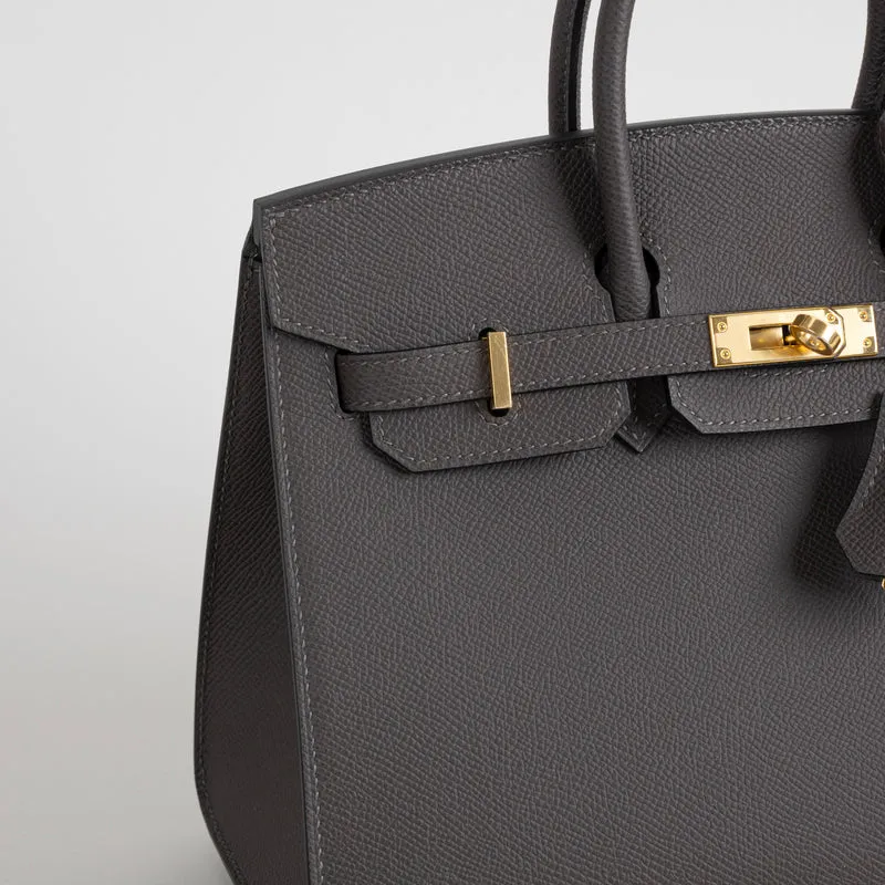 BIRKIN 25 EPSOM LEATHER (SELLIER SHAPE) ETAIN WITH GOLD HARDWARE (GHW) - 5