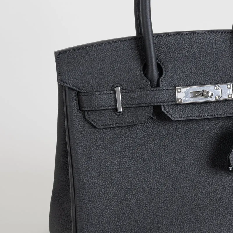 BIRKIN 30 TOGO LEATHER NOIR (BLACK) WITH PALLADIUM HARDWARE (PHW) - 5