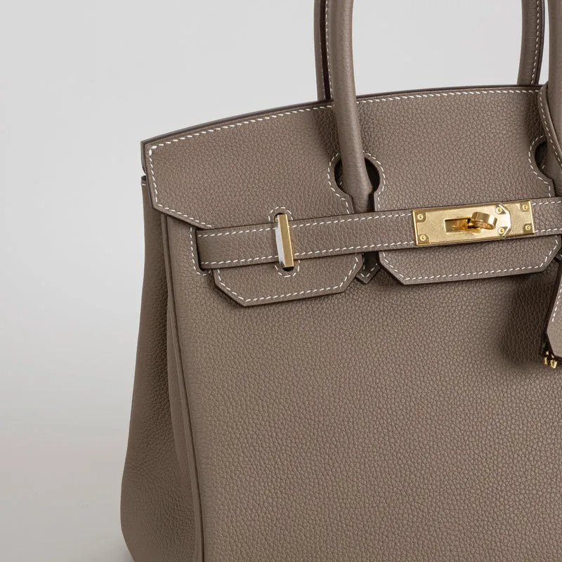 BIRKIN 30 TOGO LEATHER ETOUPE WITH GOLD HARDWARE (GHW) - 4