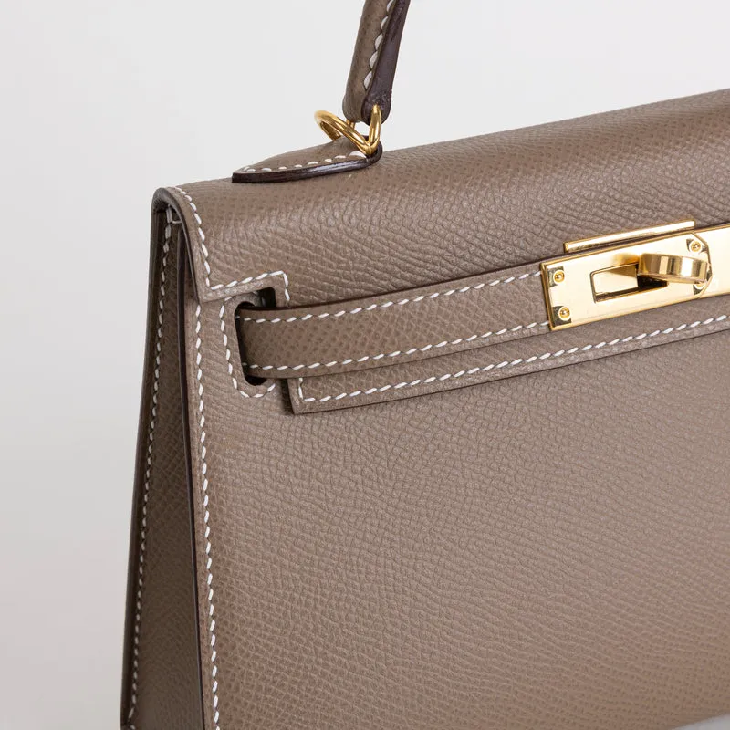 MINI KELLY II (20) EPSOM LEATHER ETOUPE WITH GOLD HARDWARE (GHW) - 6