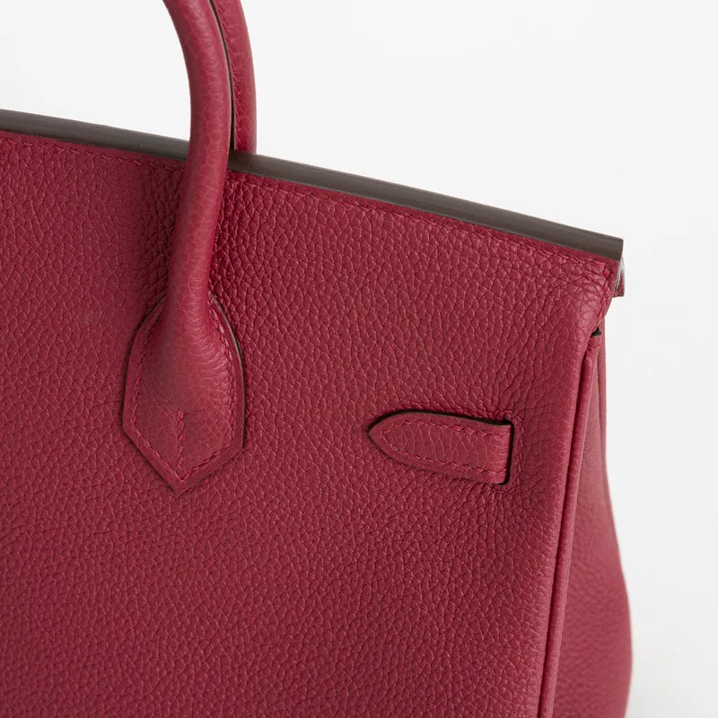 BIRKIN 25 TOGO LEATHER ROUGE GRENAT WITH PALLADIUM HARDWARE (PHW) - 6