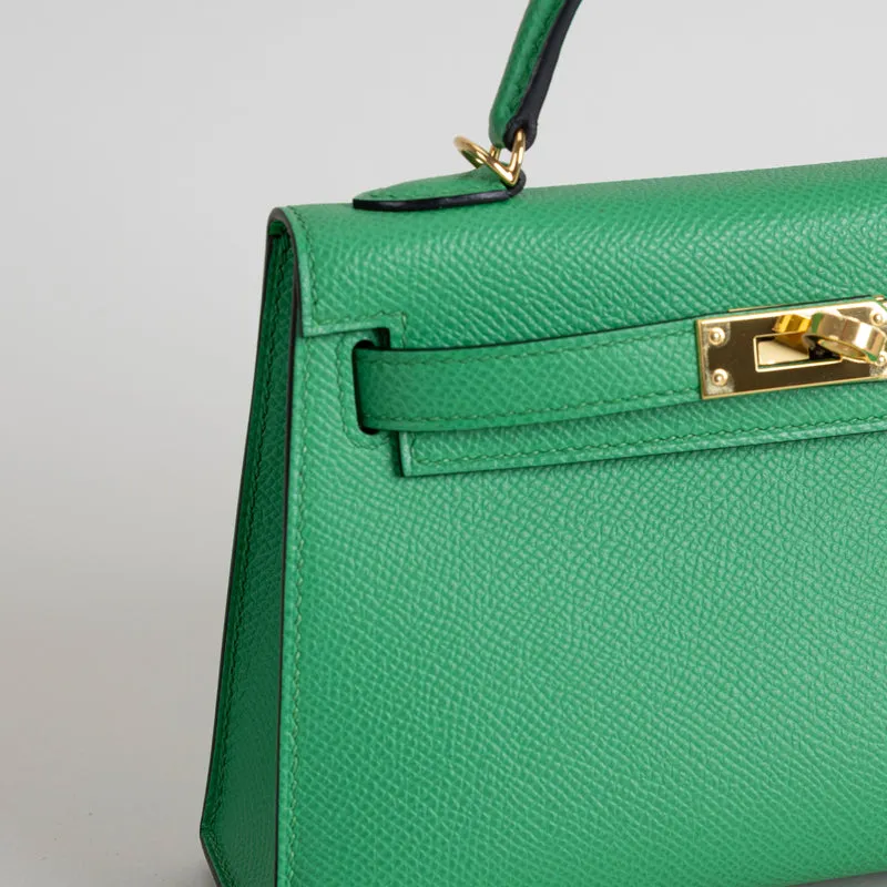 MINI KELLY II (20) EPSOM LEATHER BAMBOO WITH GOLD HARDWARE (GHW) - 6