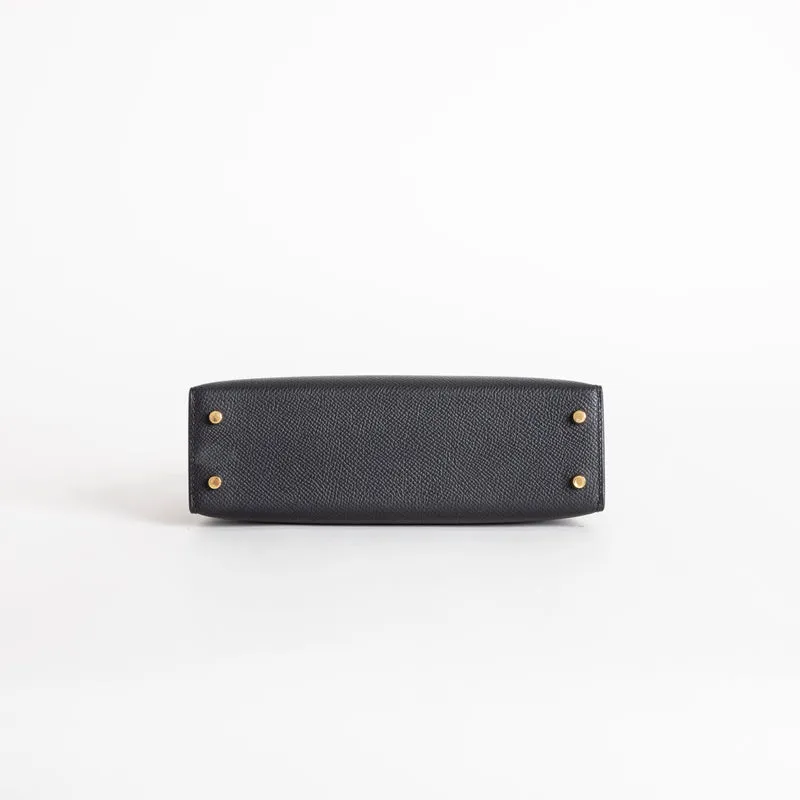 MINI KELLY II (20) TOUCH SHINY MISSISSIPPIENSIS ALLIGATOR LEATHER & EPSOM LEATHER NOIR (BLACK) WITH GOLD HARDWARE (GHW) - 6