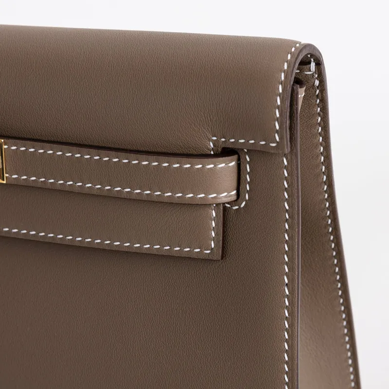 KELLY DANSE SWIFT LEATHER ETOUPE WITH GOLD HARDWARE (GHW) - 5