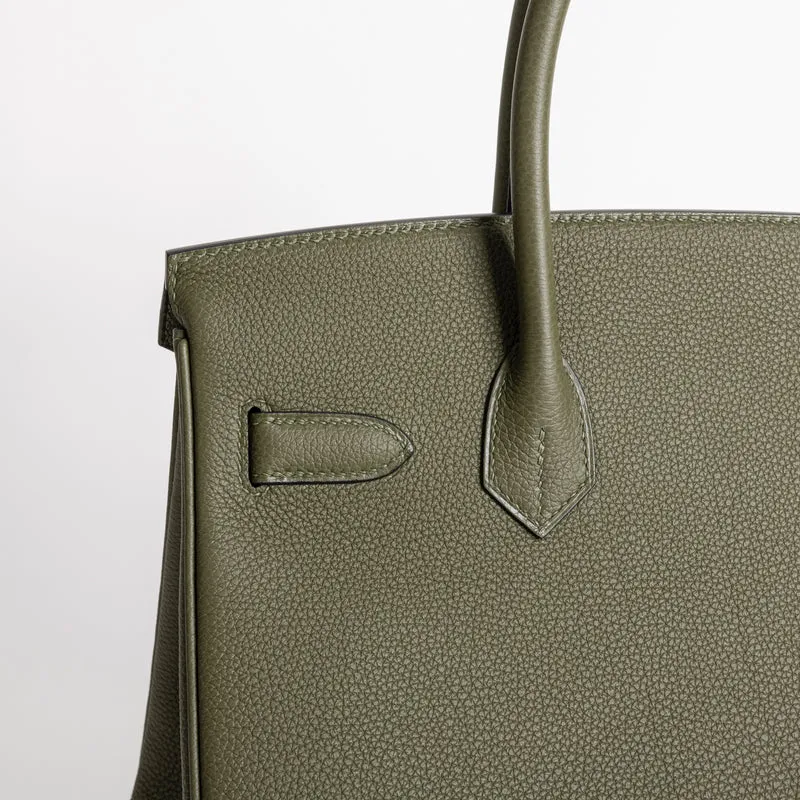 BIRKIN 30 TOGO LEATHER VERT OLIVE WITH PALLADIUM HARDWARE (PHW) - 5