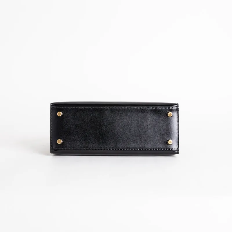 KELLY 25 BLACK BOX CALF LEATHER WITH GOLD HARDWARE (GHW) - 6