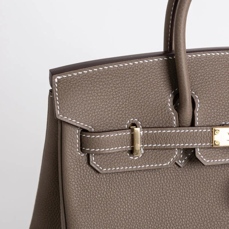 BIRKIN 25 TOGO LEATHER ETOUPE WITH GOLD HARDWARE (GHW) - 4