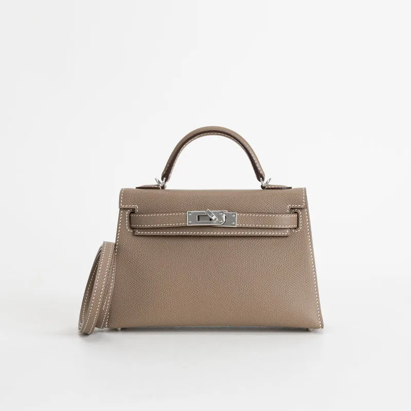 MINI KELLY II (20) EPSOM LEATHER ETOUPE WITH PALLADIUM HARDWARE (PHW) - 3