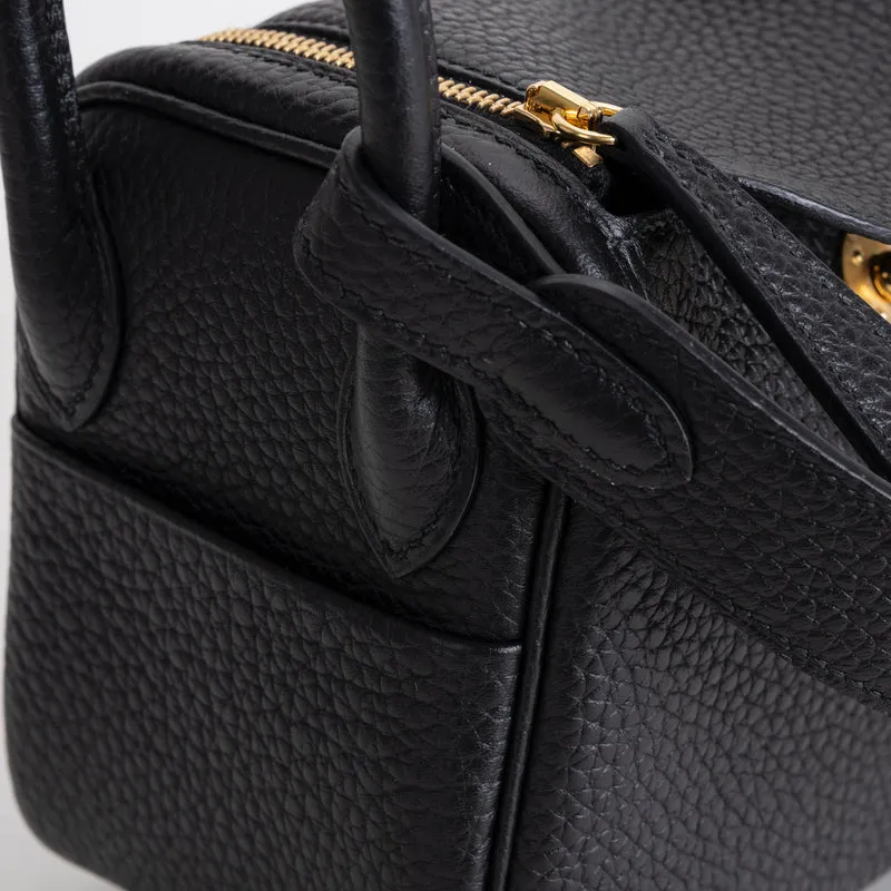 MINI LINDY 20 CLEMENCE LEATHER NOIR (BLACK) WITH GOLD HARDWARE (GHW) - 4
