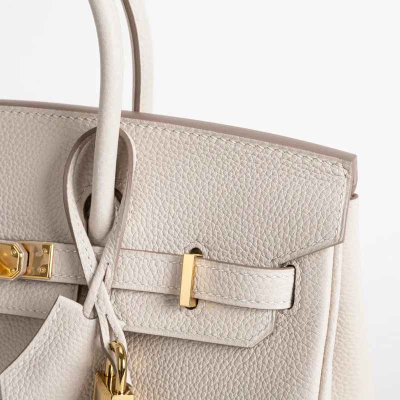 BIRKIN 25 TOGO LEATHER CRAIE WITH GOLD HARDWARE (GHW) - 5