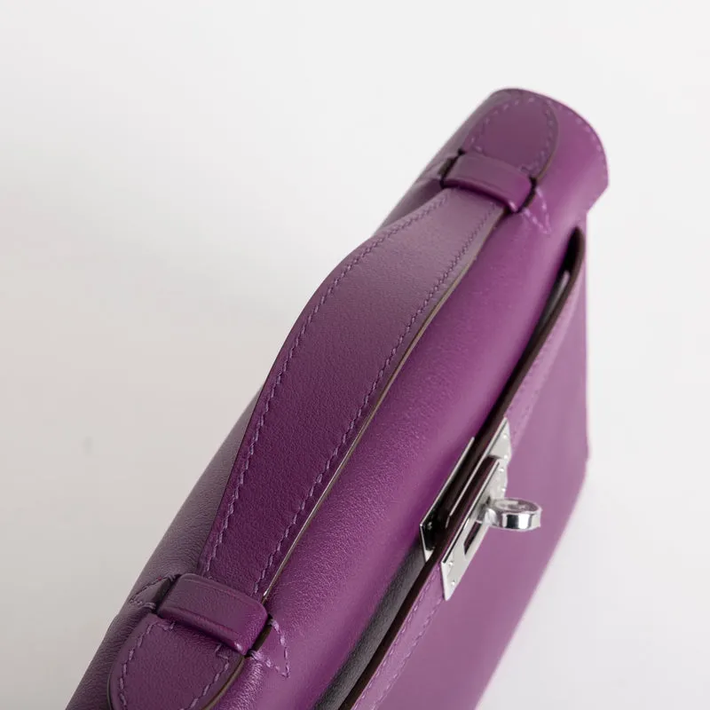 KELLY POCHETTE SWIFT LEATHER ANEMONE WITH PALLADIUM HARDWARE (PHW) - 4