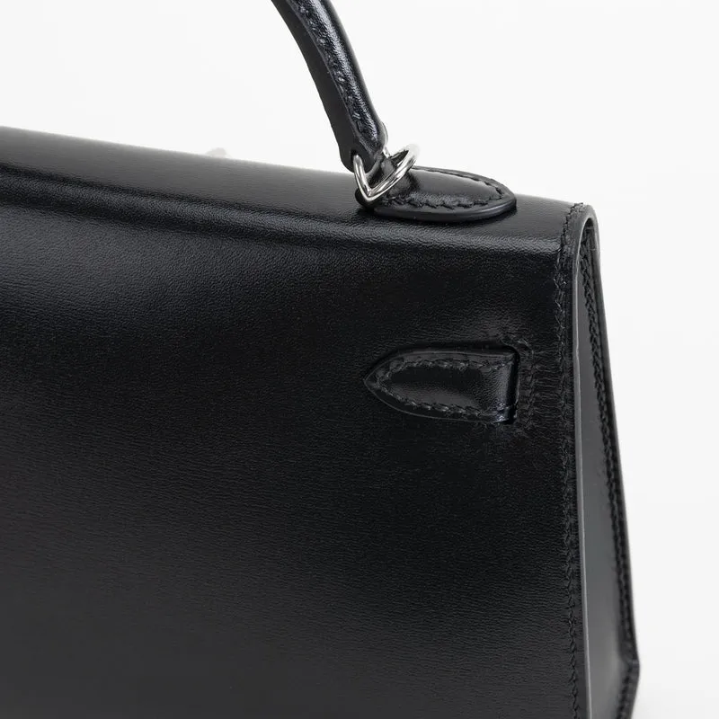 MINI KELLY II (20) BLACK BOX CALF LEATHER WITH PALLADIUM HARDWARE (PHW) - 6
