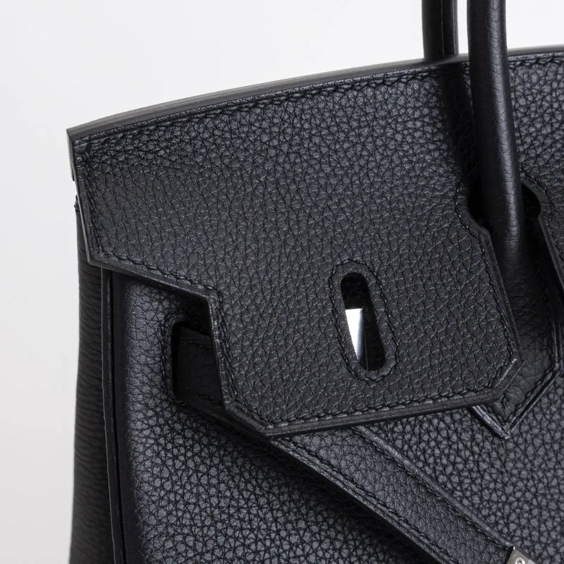 BIRKIN 25 TOGO LEATHER NOIR (BLACK) WITH PALLADIUM HARDWARE (PHW) - 6
