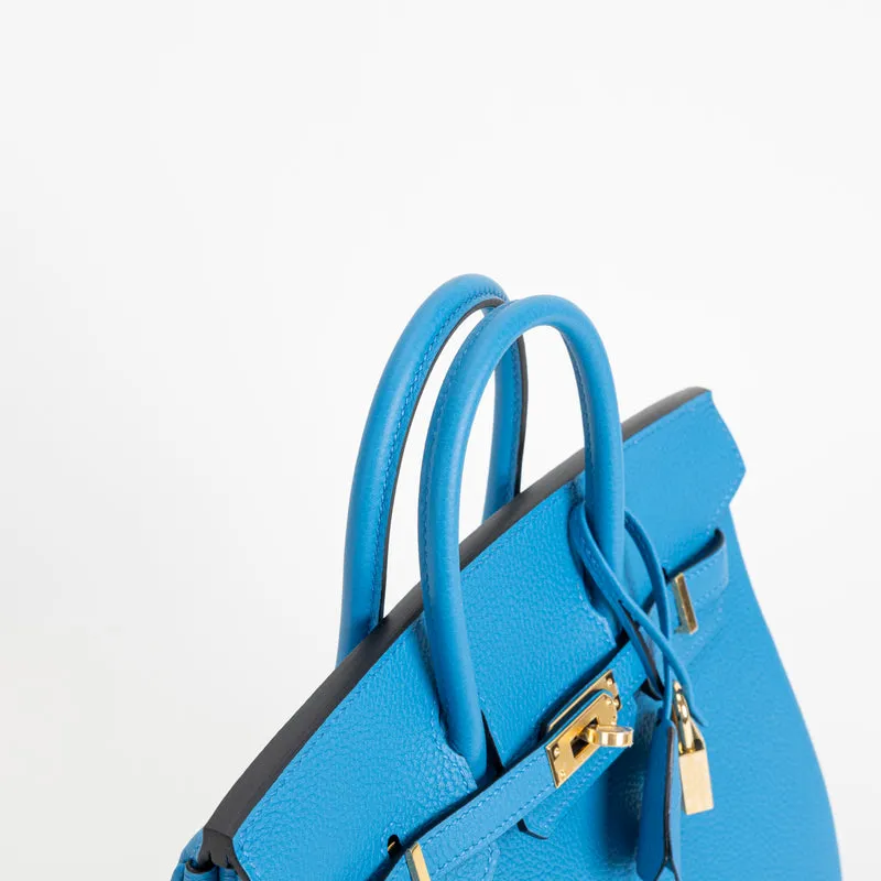 BIRKIN 25 TOGO LEATHER BLEU ZANZIBAR WITH GOLD HARDWARE (GHW) - 5