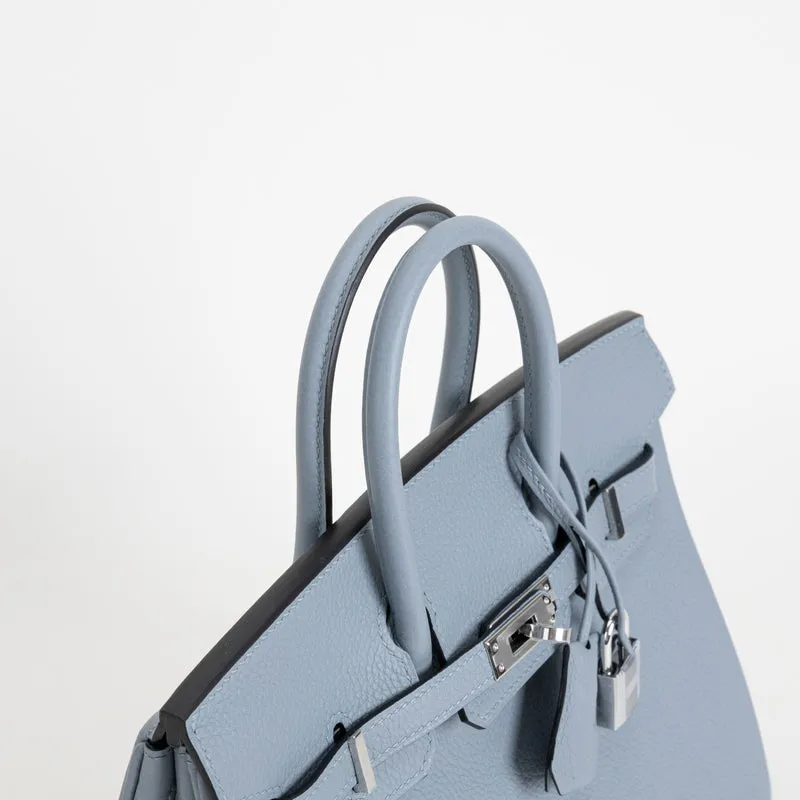 BIRKIN 25 TOGO LEATHER BLEU LIN WITH PALLADIUM HARDWARE (PHW) - 5