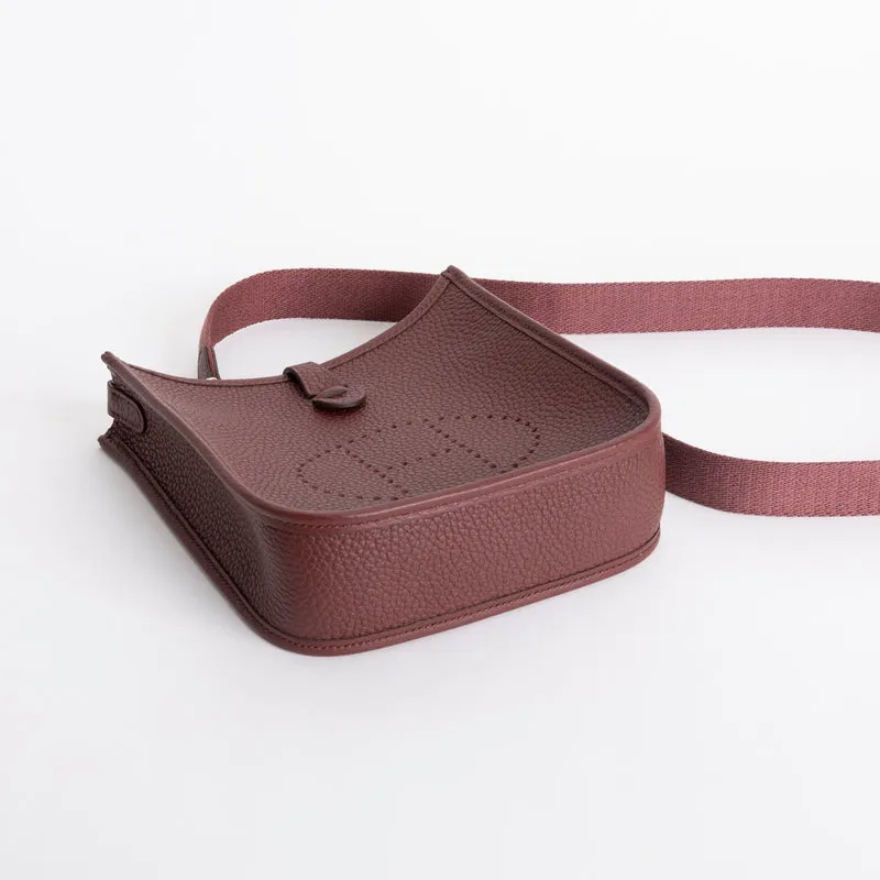 MINI EVELYNE (TPM) CLEMENCE LEATHER ROUGE H WITH PALLADIUM HARDWARE (PHW) - 5