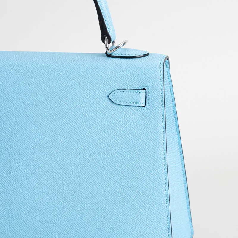 KELLY 25 EPSOM LEATHER CELESTE WITH PALLADIUM HARDWARE (PHW) - 6