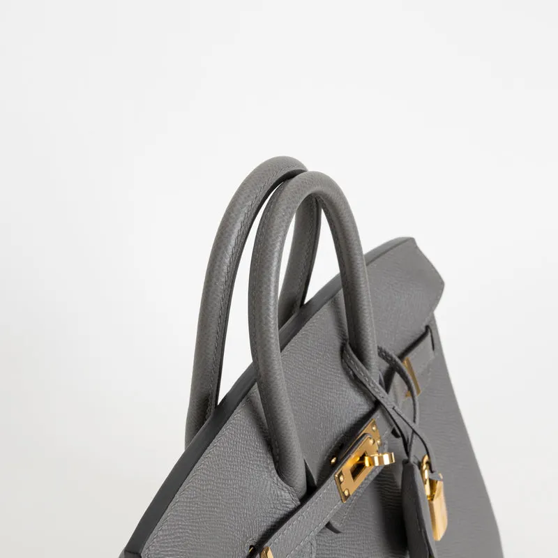 BIRKIN 25 EPSOM LEATHER GRIS MEYER WITH GOLD HARDWARE (GHW) - 5