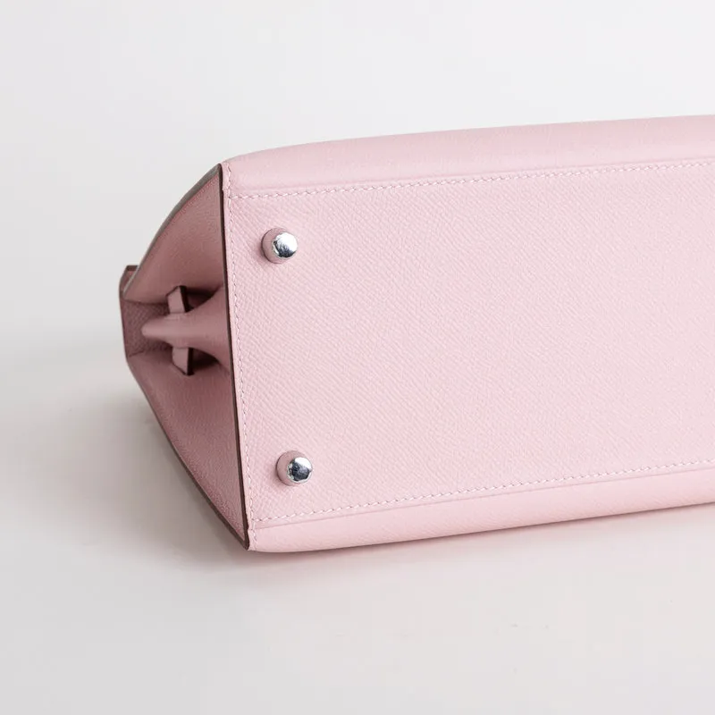 KELLY 28 EPSOM LEATHER ROSE SAKURA WITH PALLADIUM HARDWARE (PHW) - 6