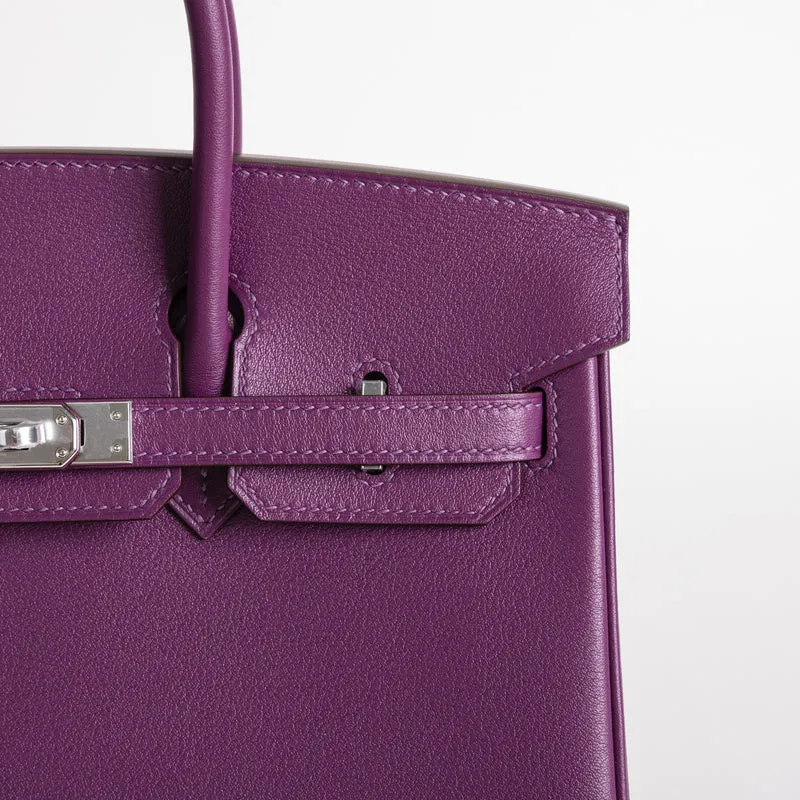 BIRKIN 25 SWIFT LEATHER ANEMONE WITH PALLADIUM HARDWARE (PHW) - 4