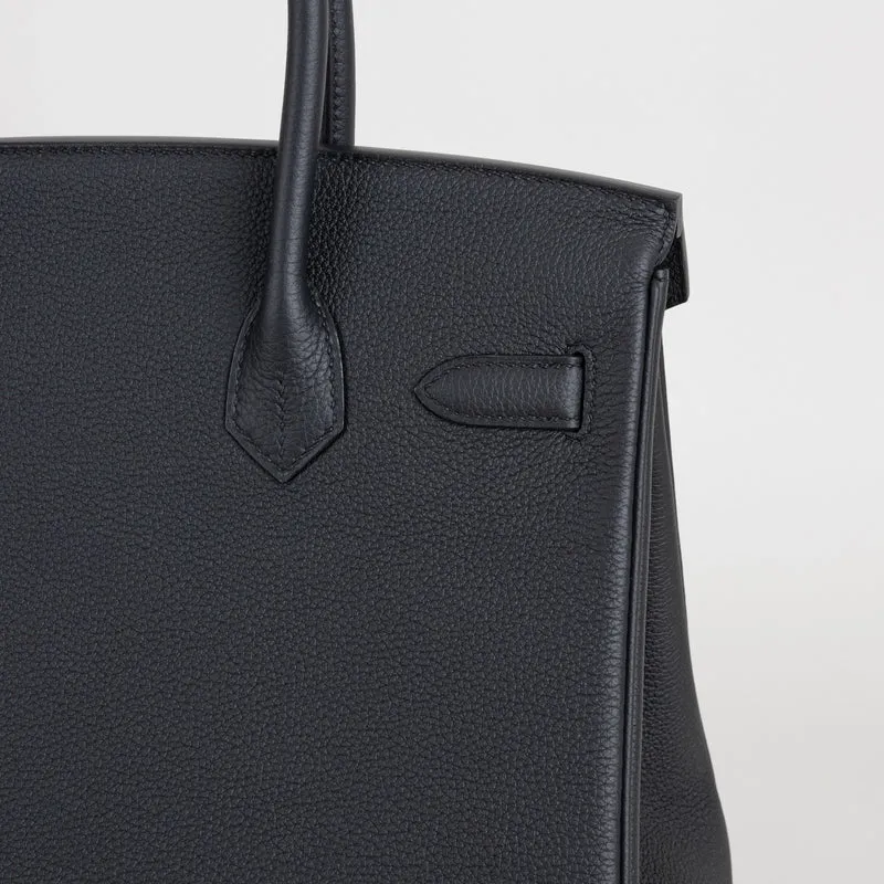 BIRKIN 30 TOGO LEATHER NOIR (BLACK) WITH PALLADIUM HARDWARE (PHW) - 6