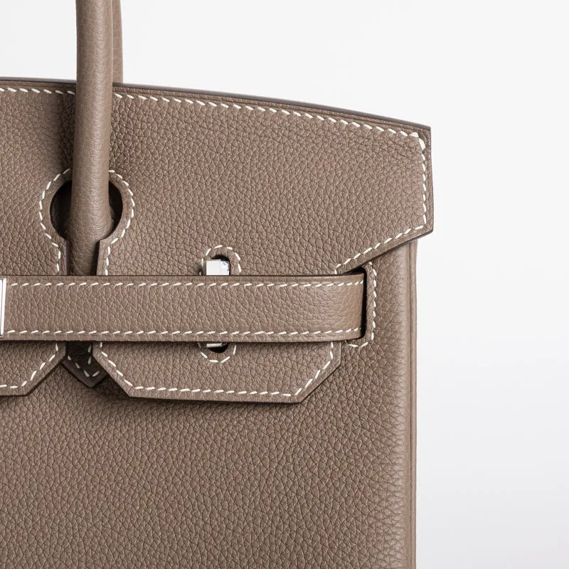 BIRKIN 30 TOGO LEATHER ETOUPE WITH PALLADIUM HARDWARE (PHW) - 4