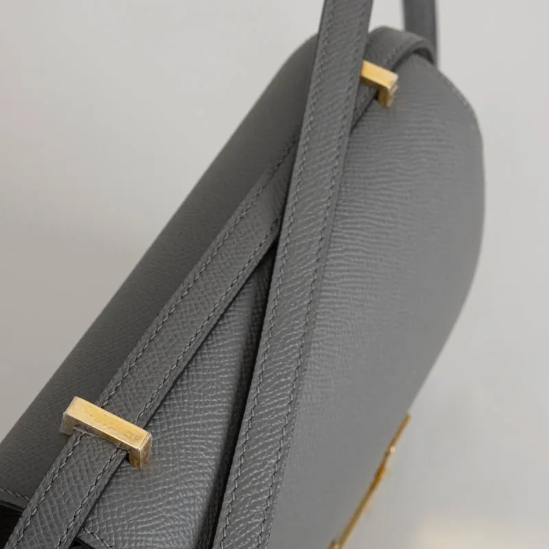 CONSTANCE 18 (MINI) EPSOM LEATHER GRIS MEYER WITH GOLD HARDWARE (GHW) - 5