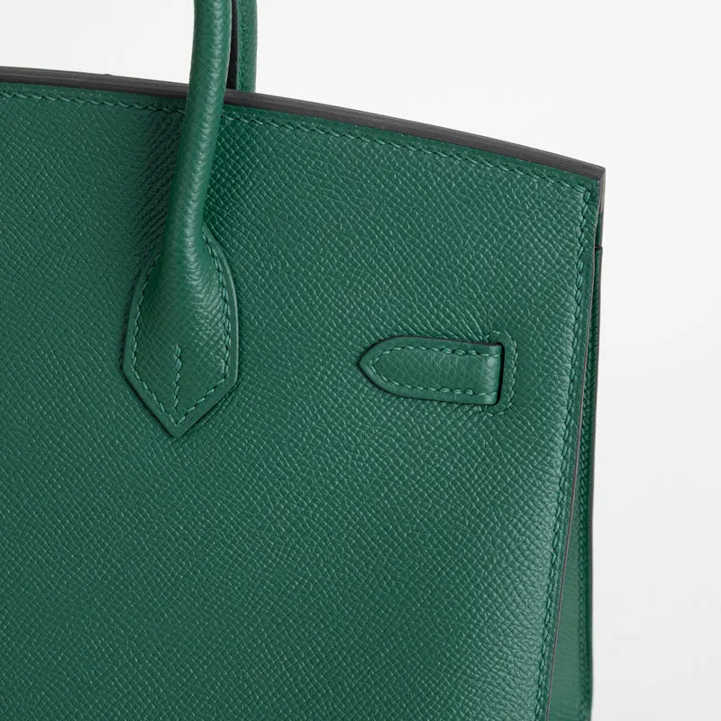BIRKIN 25 EPSOM LEATHER (SELLIER SHAPE) VERT MOYEN WITH GOLD HARDWARE (GHW) - 6