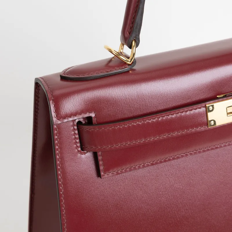 KELLY 28 BOX CALF LEATHER ROUGE H WITH GOLD HARDWARE (GHW) - 5