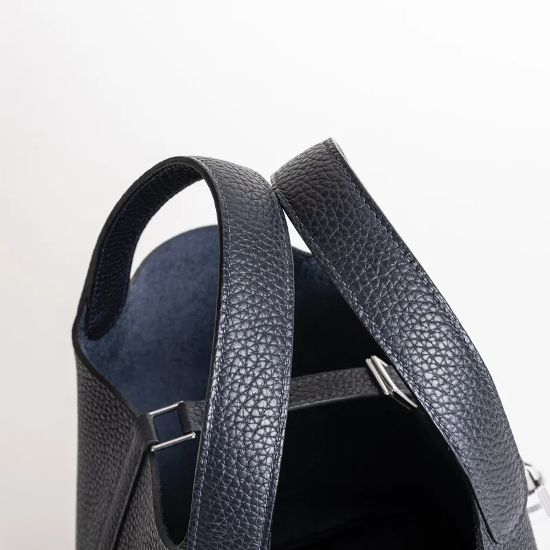 PICOTIN 18 LOCK CLEMENCE LEATHER BLEU NUIT WITH PALLADIUM HARDWARE (PHW) - 5