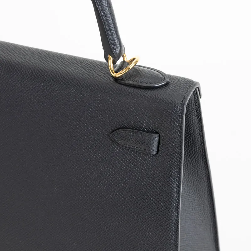 KELLY 25 EPSOM LEATHER NOIR (BLACK) WITH GOLD HARDWARE (GHW) - 5