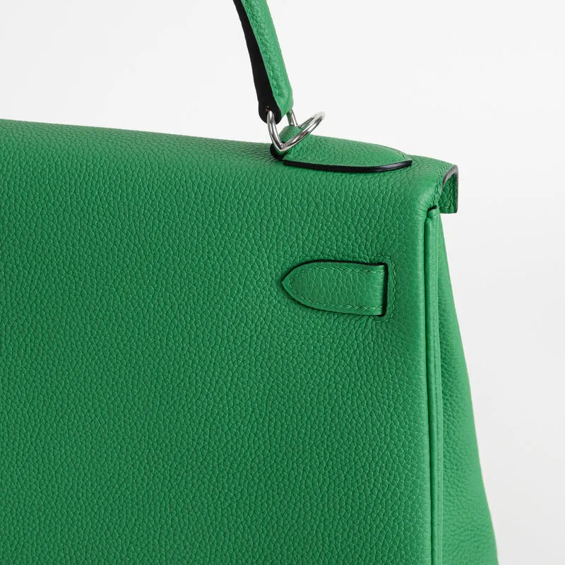 KELLY 28 TOGO LEATHER BAMBOO (GREEN) WITH PALLADIUM HARDWARE (PHW) - 6