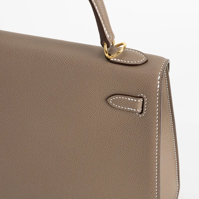 KELLY 25 EPSOM LEATHER ETOUPE WITH GOLD HARDWARE (GHW) - 5