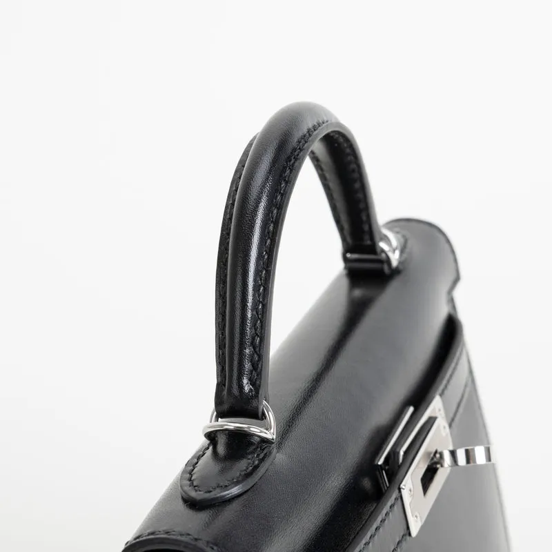 MINI KELLY II (20) BLACK BOX CALF LEATHER WITH PALLADIUM HARDWARE (PHW) - 4