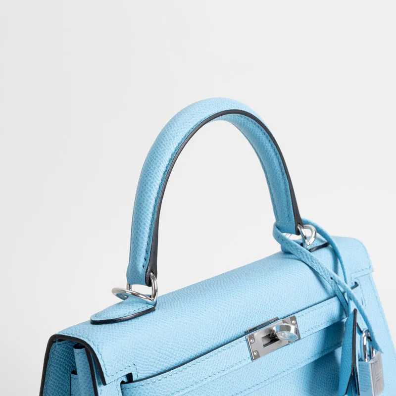 KELLY 25 EPSOM LEATHER CELESTE WITH PALLADIUM HARDWARE (PHW) - 7